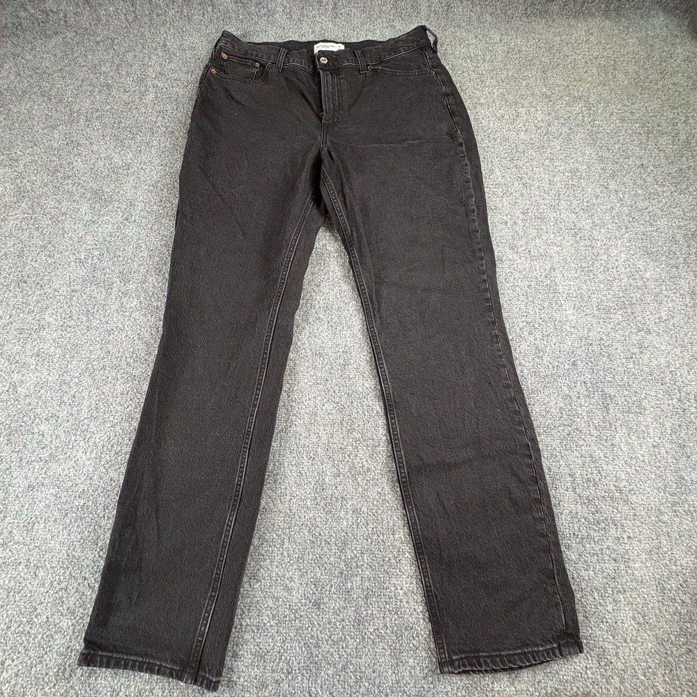 Abercrombie & Fitch Jeans Womens 31 Long 33x30 Black High Rise Grunge Streetwear